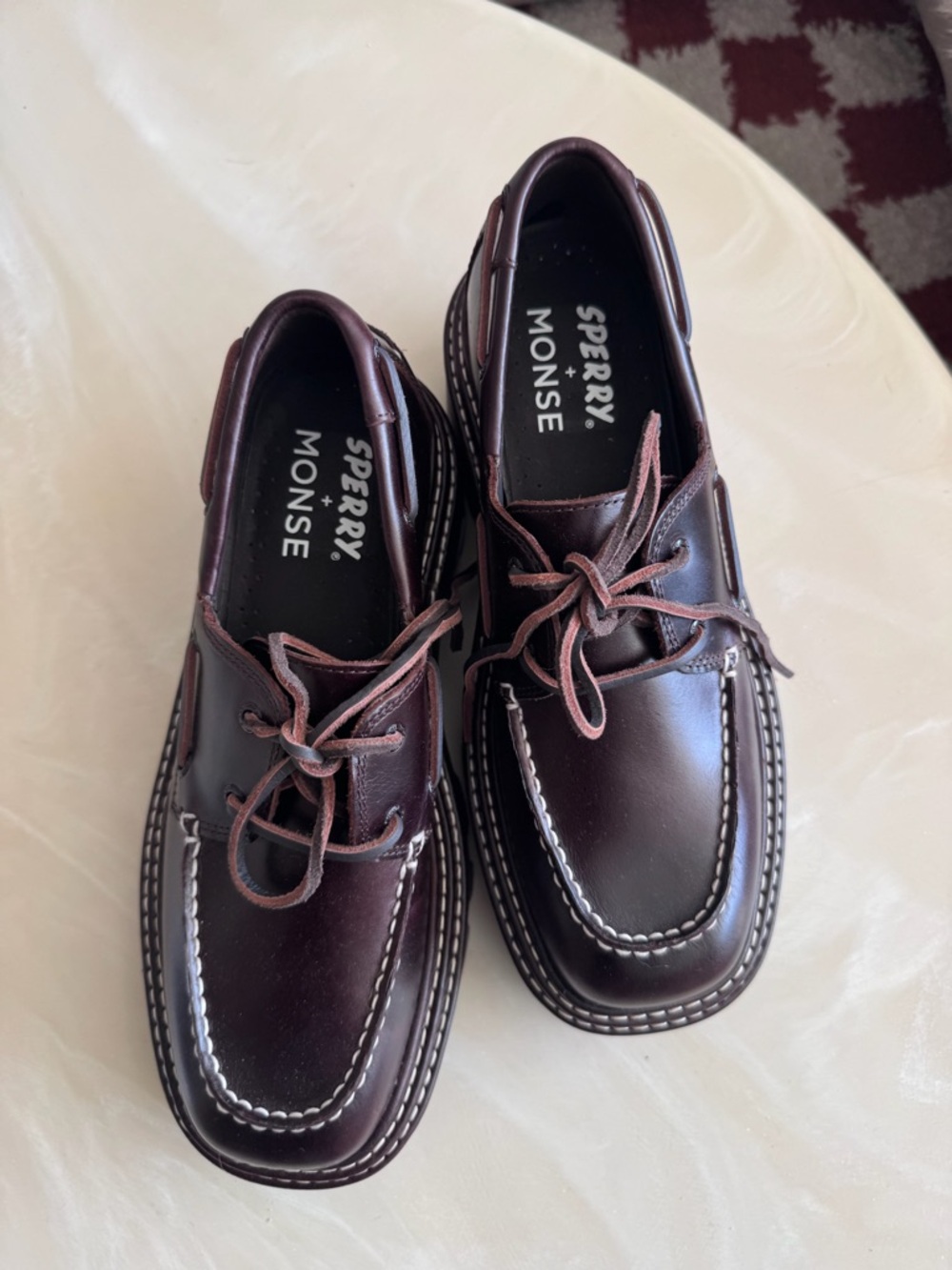 NWOT Sperry x Monse Authentic Original 2-Eye Lug Boat show in Amaretto - Picture 6 of 6